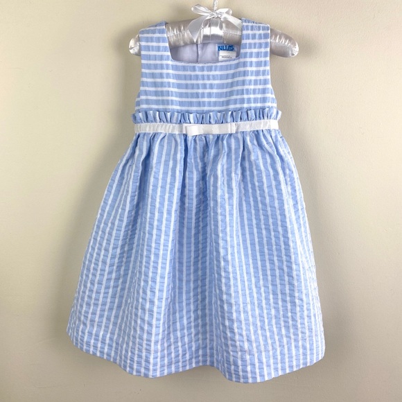 Luli & Me Other - Luli & Me Toddler Girl Blue & White Striped Dress